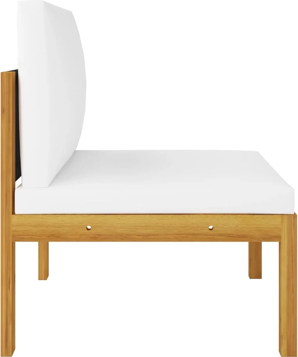 Decoways - 5-delige Loungeset met kussens massief acaciahout crèmekleurig Decoways - 5-delige Loungeset Met Kussens Massief Acaciahout Crèmekleurig -Tuinmeubelseries Winkel