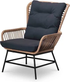 BUITEN Living Dex Wicker Loungestoel Tuin | Wicker + Aluminium | Bamboe Antraciet -Tuinmeubelseries Winkel 1025x1200 2