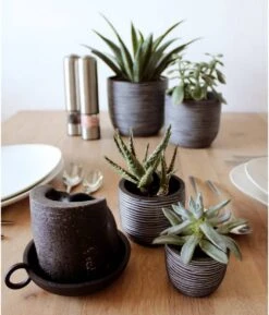 Capi Europe - Set Van 4 - Bloempot Binnen - Rib Antraciet -Tuinmeubelseries Winkel 1026x1200 3