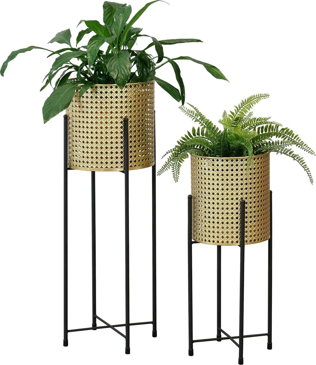 Bloempot op standaard Mol set van 2 zwart en goud Bloempot Op Standaard Mol Set Van 2 Zwart En Goud -Tuinmeubelseries Winkel 1039x1200 4