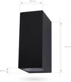 Ledvion Helene - Wandlamp Buiten - Zwart - Up Down Light - 2x GU10 Fitting - IP54 -Tuinmeubelseries Winkel 1041x1200 5