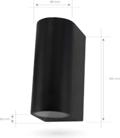 Ledvion Douglas - Wandlamp Buiten - Zwart - Up Down Light - 2x GU10 Fitting - IP54 -Tuinmeubelseries Winkel 1041x1200 6