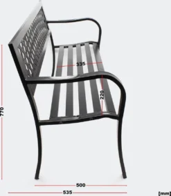 Tuinbank - Marijke -Tuinbankje - Tuinbank Metaal - Tuinbank Hout - Weersbestendig - 126 X 53 X 77 Cm -Tuinmeubelseries Winkel 1045x1200