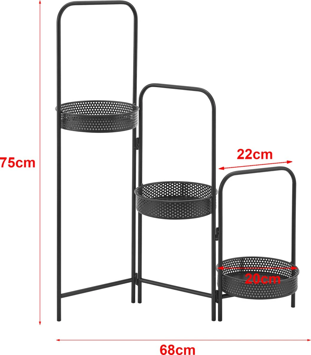 Plantenstandaard Vrasene metaal 75x68x20 cm zwart Plantenstandaard Vrasene Metaal 75x68x20 Cm Zwart -Tuinmeubelseries Winkel 1053x1200 5