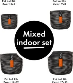 Capi Europe - Set Van 4 - Bloempot Binnen - Rib Antraciet -Tuinmeubelseries Winkel 1058x1200 1