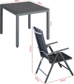 Tuinset 4 + 1 Klapstoelen Tuintafel – Aluminium 80x80cm - Grijs 10 Tuinset 4 + 1 Klapstoelen Tuintafel – Aluminium 80x80cm - Grijs -Tuinmeubelseries Winkel 1059x1200 2