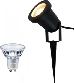 Tuinspot Marseille + LED Spot GU10 Lybardo | 4.6 Watt | 2700K Warm Wit | IP65 | Mat Zwart -Tuinmeubelseries Winkel 1061x1200 1