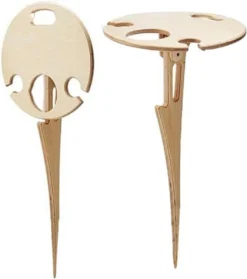 Merkloos Opvouwbare Wijntafel - Picknicktafel - Wijn Bijzettafel - Mannen Gadget - Vrouwen Cadeautjes - Moederdag Cadeautje - Bijzettafel Rond - Hout -Tuinmeubelseries Winkel 1062x1200 1
