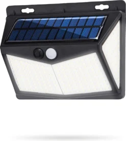 Vivid Green Solar Buitenlamp Met Bewegingssensor 208 LED - Wandlamp Op Zonne Energie - Tuinverlichting - Waterdicht - Met Sensor - Lamp - Zwart