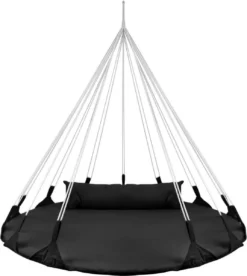 Hangnest Voor Binnen & Buiten. Met Groot En Dik Kussen Voor Volwassenen & Kinderen. Belastbaar Tot 125 Kg. VITA5 (Zwart)
