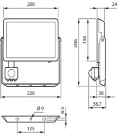 Philips - Decoflood - Floodlight - Zwart - 1x50W - Met Sensor -Tuinmeubelseries Winkel 1076x1200