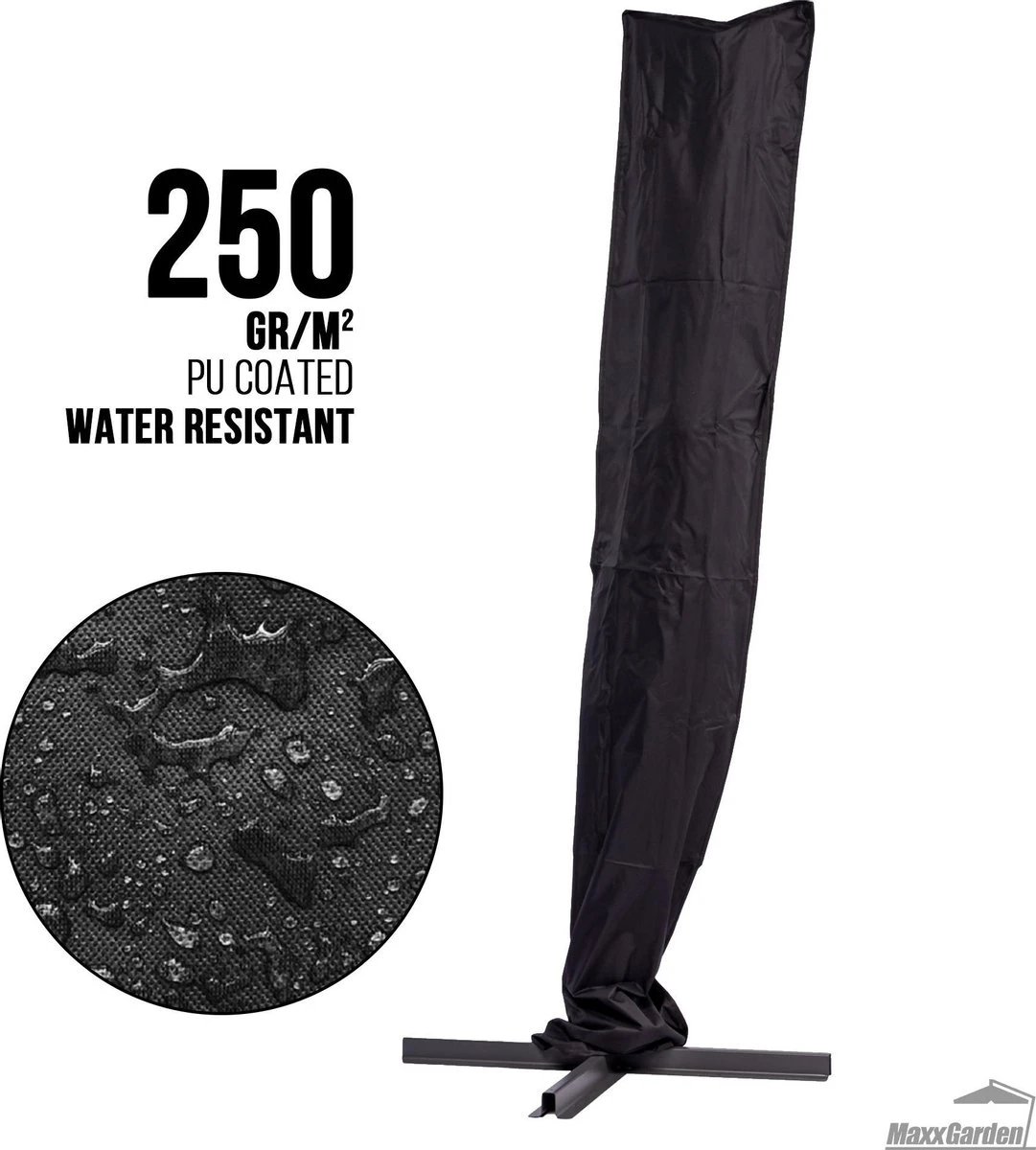 MaxxGarden Parasolhoes - Afdekhoes voor Zweefparasol - Beschermhoes - 200-400 cm - Met rits en trekkoord - Zwart MaxxGarden Parasolhoes - Afdekhoes Voor Zweefparasol - Beschermhoes - 200-400 Cm - Met Rits En Trekkoord - Zwart -Tuinmeubelseries Winkel