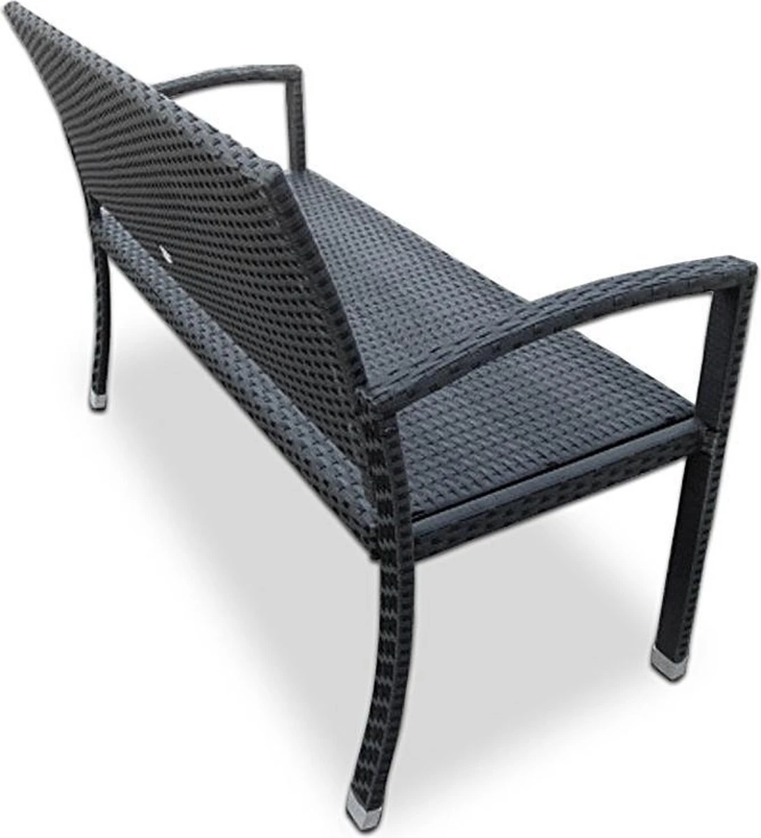 Casaria Polyrattan Tuinbank – 2 Zits UV-bestendig - Zwart Casaria Polyrattan Tuinbank – 2 Zits UV-bestendig - Zwart -Tuinmeubelseries Winkel 1090x1200 1