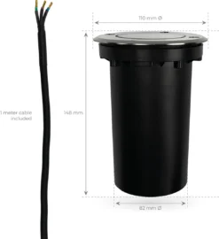 Ledvion Leo - LED Grondspot - 1m Kabel - RVS Geborsteld - Rond - GU10 Fitting - IP67 -Tuinmeubelseries Winkel 1096x1200 3