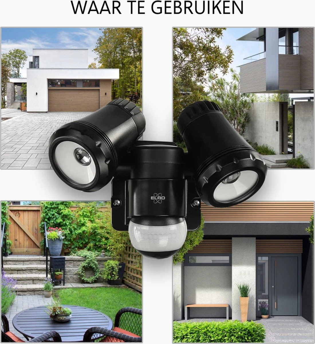 ELRO LF80 2-Kops LED Buitenlamp met Bewegingsmelder - 2x10W – 1400lm – IP54 Waterdicht - Zwart ELRO LF80 2-Kops LED Buitenlamp Met Bewegingsmelder - 2x10W – 1400lm – IP54 Waterdicht - Zwart -Tuinmeubelseries Winkel 1100x1200 3