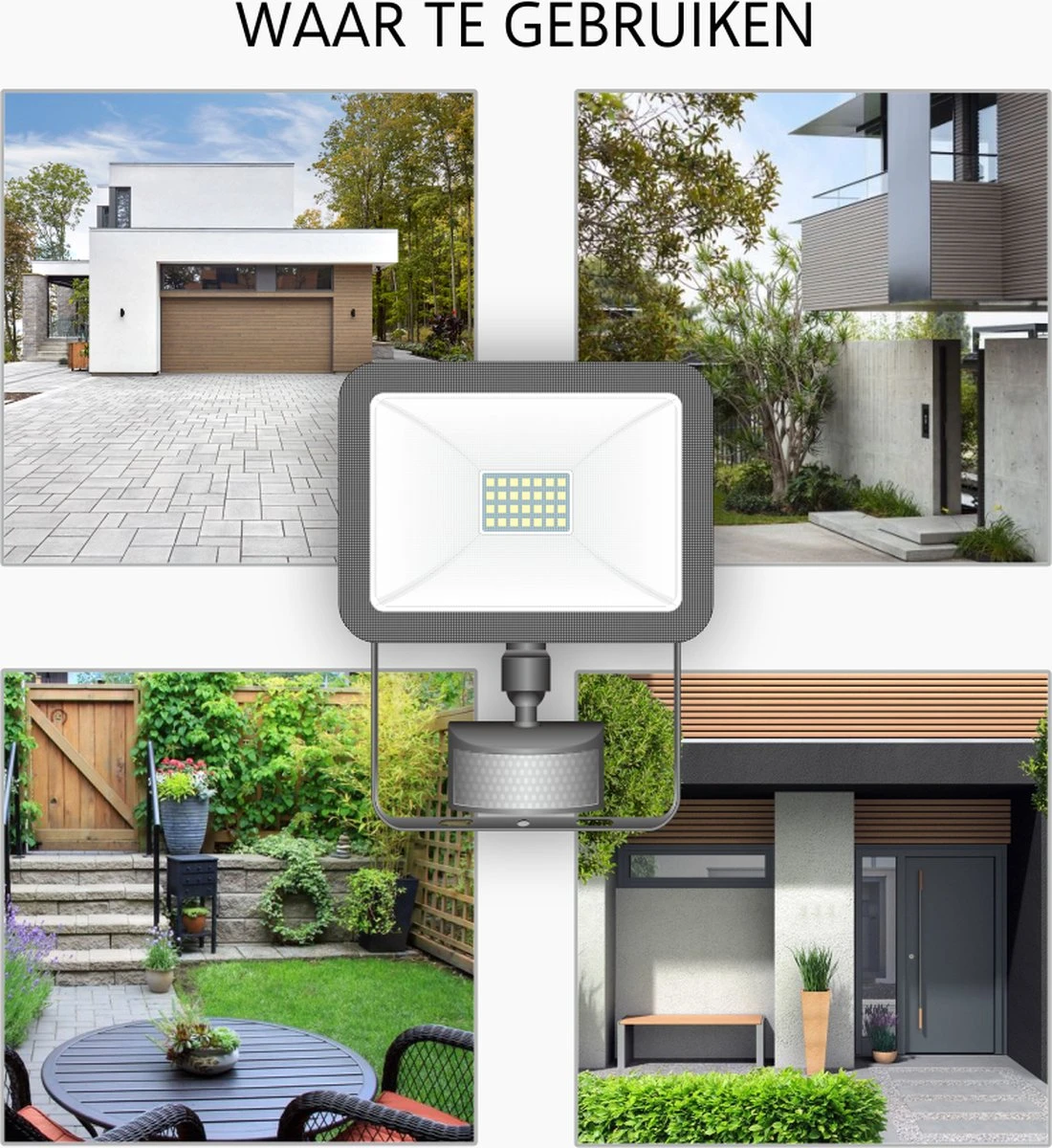 ELRO LF60 Design LED Buitenlamp met Bewegingssensor - 20W – 1600LM – IP54 Waterdicht - Zwart ELRO LF60 Design LED Buitenlamp Met Bewegingssensor - 20W – 1600LM – IP54 Waterdicht - Zwart -Tuinmeubelseries Winkel 1100x1200 4