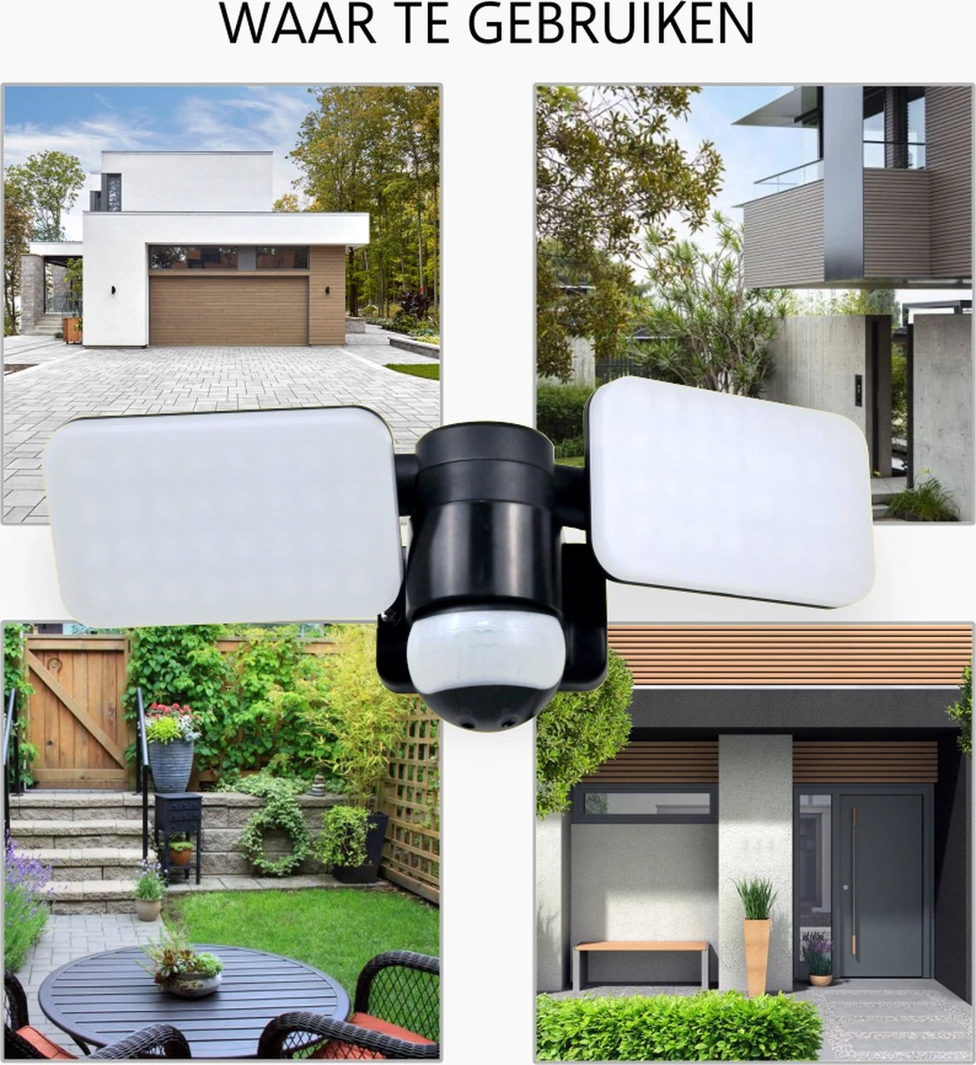 ELRO LF70 Duo LED Buitenlamp met Bewegingssensor – 2x 10W – 1200LM – IP54 Waterdicht - Zwart ELRO LF70 Duo LED Buitenlamp Met Bewegingssensor – 2x 10W – 1200LM – IP54 Waterdicht - Zwart -Tuinmeubelseries Winkel 1100x1200 5