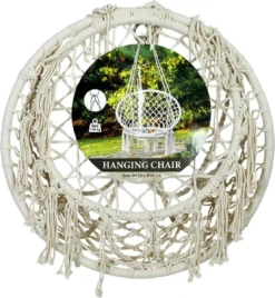Macramé Hangstoel Beige - Beige Hangstoel - Hangstoel Touw - Hangstoel - Tot 110KG - Eenpersoons Hangstoel - Hang Stoel 1 Persoon - Hangstoel Voor Binnen - Hangstoel Zonder Standaard - Hangstoel Buiten -Tuinmeubelseries Winkel 1108x1200