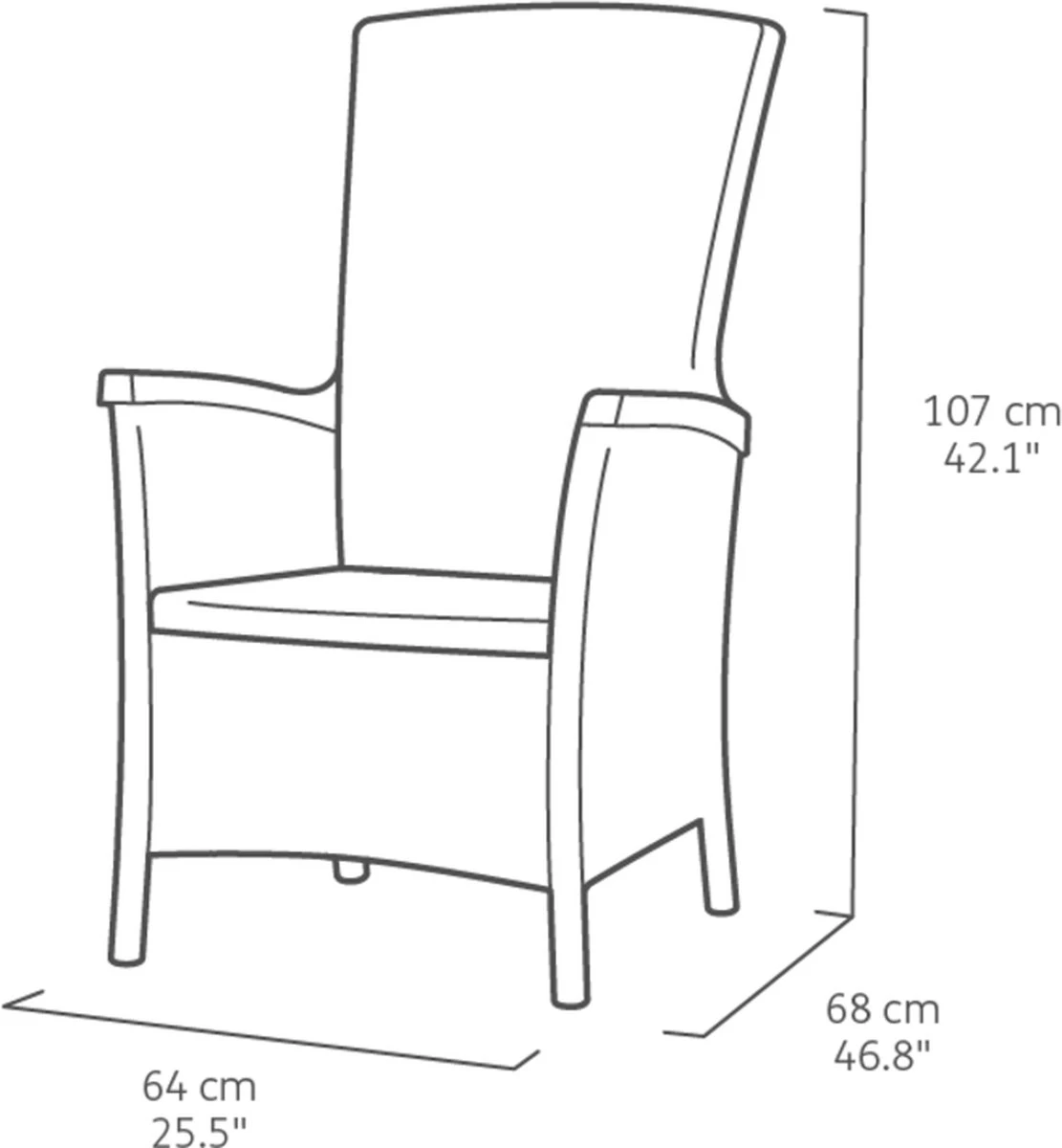 Allibert Vermont Verstelbare Tuinstoel - 64x68x107cm - Grafiet Allibert Vermont Verstelbare Tuinstoel - 64x68x107cm - Grafiet -Tuinmeubelseries Winkel 1111x1200 1