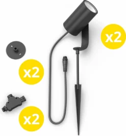 Philips Hue Lily Tuinspot Starterspakket - Prikspot White And Color Ambiance - Prikspots Voor Buiten - Tuinverlichting - 2 Spots - Zwart -Tuinmeubelseries Winkel 1120x1200 1