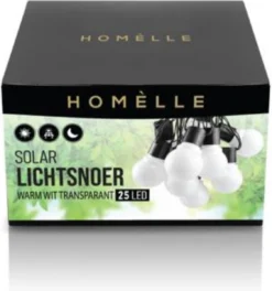 Homèlle Solar Lichtsnoer - 20 LED - 5 Meter - Warm-wit - ø5cm - Tuinverlichting Op Zonne-energie - Kerstverlichting - Buitenverlichting - Lichtslinger - Lampjes Slinger - Melkig -Tuinmeubelseries Winkel 1124x1200 4