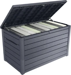 Keter Ontario Opbergbox - 870L - 147x83x86cm - Grafiet -Tuinmeubelseries Winkel 1125x1200