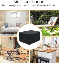 Merkloos Beschermhoes Voor Tuinmeubelen - 250x250x90cm - Zwart -Tuinmeubelseries Winkel 1126x1200