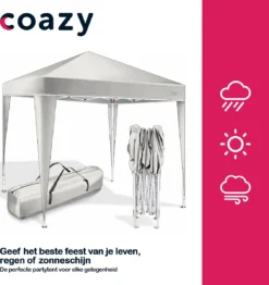 Coazy Waterdichte Partytent 3x3 Meter Opvouwbaar - Paviljoen - Easy Up - Pop-up Tent Met Haringen, Touw En Anti Slip Poten - Waterdicht - Partytenten Weerbestendig -Tuinmeubelseries Winkel 1131x1200 1