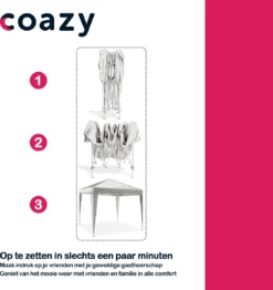 Coazy Waterdichte Partytent 3x3 Meter Opvouwbaar - Paviljoen - Easy Up - Pop-up Tent Met Haringen, Touw En Anti Slip Poten - Waterdicht - Partytenten Weerbestendig -Tuinmeubelseries Winkel 1131x1200 3