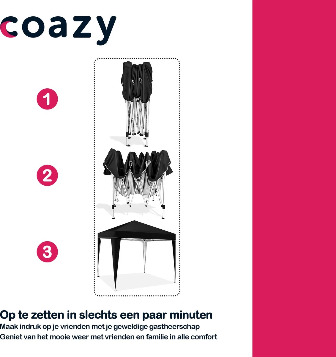 Coazy Waterdichte Partytent 3x3 meter opvouwbaar - Paviljoen - Easy up - Pop-up Tent met haringen, touw en anti slip poten - Waterdicht - Partytenten Weerbestendig Coazy Waterdichte Partytent 3x3 Meter Opvouwbaar - Paviljoen - Easy Up - Pop-up Tent Met Haringen, Touw En Anti Slip Poten - Waterdicht - Partytenten Weerbestendig -Tuinmeubelseries Winkel 1131x1200 9