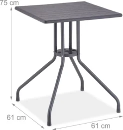 Relaxdays Tuintafel Vierkant - Buitentafel - Kleine Eettafel Tuin - Balkontafel Kunststof -Tuinmeubelseries Winkel 1134x1200 1