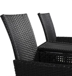 Casaria Tuinbank Polyrattan – 2 Zitter Incl. Tafel & Kussens – Zwart -Tuinmeubelseries Winkel 1137x1200 1