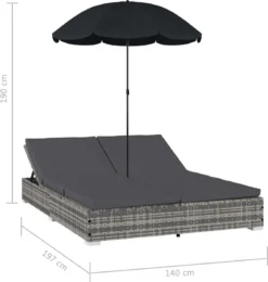 Prolenta Premium - Loungebed Met Parasol Poly Rattan Grijs -Tuinmeubelseries Winkel 1139x1200 2