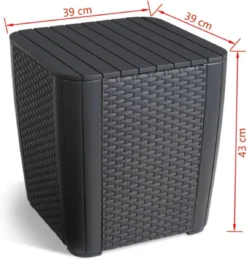 ALLIBERT Keter Luzon Opbergtafel - 39x39x43cm - Donkergrijs -Tuinmeubelseries Winkel 1144x1200 1