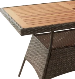 Teamson Home 5-Delig Diningset - Tuinset - Tuinmeubelen - Tafel En 4 Stoelen - Voor Maximaal 4 Personen - Massief Houten Tafelblad - Bruin - 244 X 132 X 84 (cm) -Tuinmeubelseries Winkel 1145x1200 2