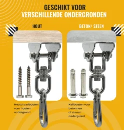Itstrong® Plafondhaak Ophangsysteem Voor Binnen & Buiten – Ophanghaak Voor Bokszak – Schommel – Schommelstoel – Hangstoel - RVS -Tuinmeubelseries Winkel 1146x1200 2