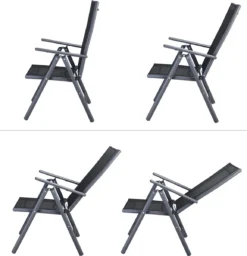 Tuinset 4 + 1 Klapstoelen Tuintafel – Aluminium 80x80cm - Grijs 4 Tuinset 4 + 1 Klapstoelen Tuintafel – Aluminium 80x80cm - Grijs -Tuinmeubelseries Winkel 1156x1200 1