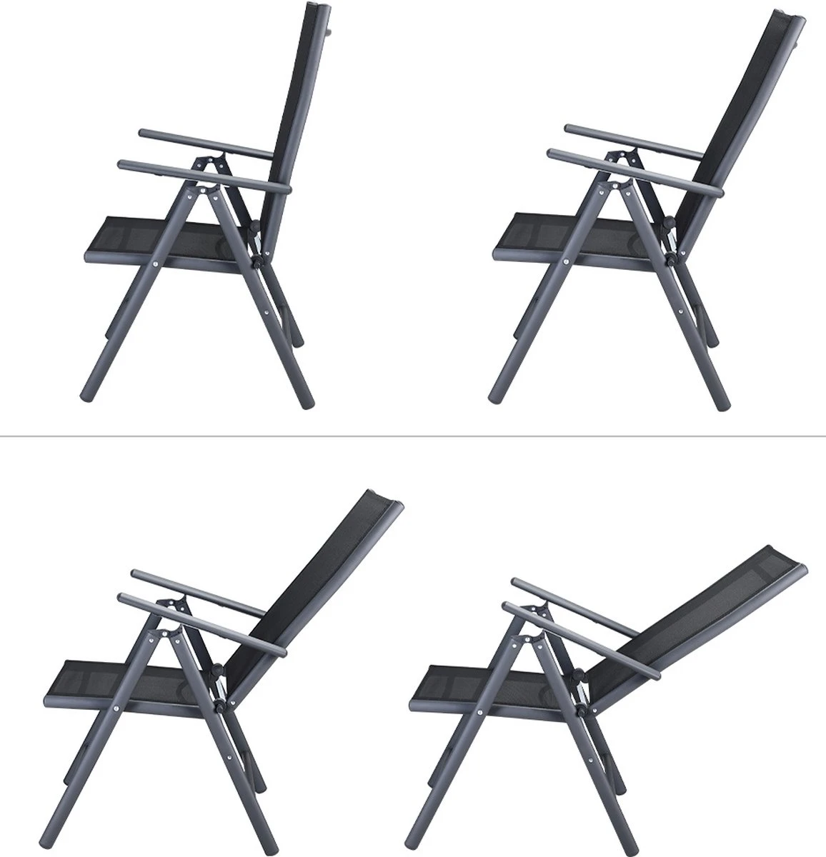 Tuinset 4 + 1 Klapstoelen Tuintafel – Aluminium 80x80cm - Grijs Tuinset 4 + 1 Klapstoelen Tuintafel – Aluminium 80x80cm - Grijs -Tuinmeubelseries Winkel 1156x1200 1