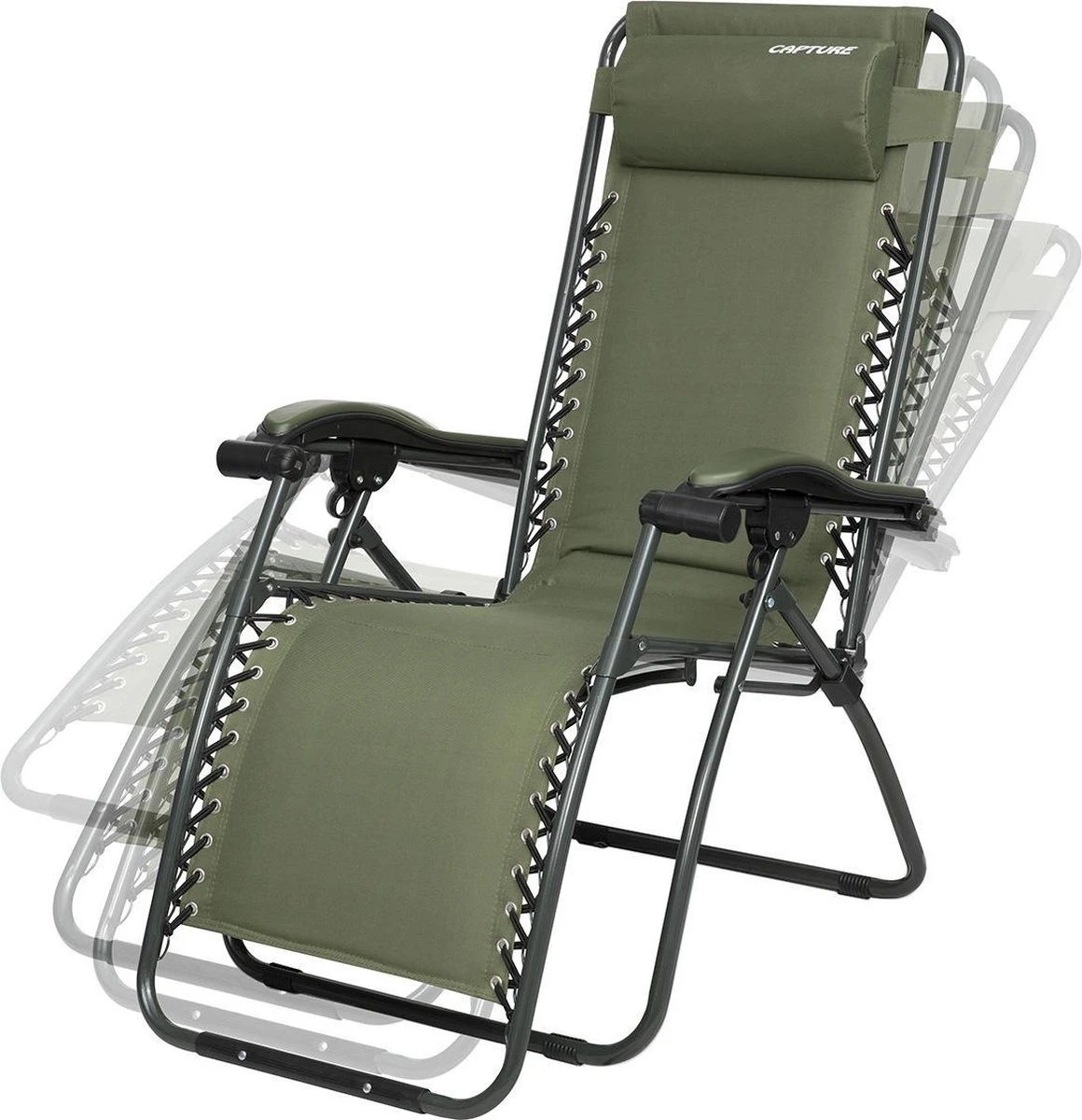 Capture Outdoor, Opklapbare luxe ligstoel "Relax RZ-1", verstelbare rugleuning, luxe armleuningen, opgespannen gevoerd doek, afneembaar kussen, … Capture Outdoor, Opklapbare Luxe Ligstoel "Relax RZ-1", Verstelbare Rugleuning, Luxe Armleuningen, Opgespannen Gevoerd Doek, Afneembaar Kussen, … -Tuinmeubelseries Winkel