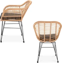 Casaria Tuinset Bali 3 Delig – 1 Tafel/2 Stoelen – Naturel Zwart -Tuinmeubelseries Winkel 1175x1200 2