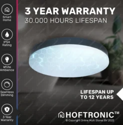 Lumi - 16W Slimme Plafondlamp Badkamer Zwart - IP54 Waterdicht - Smart Home WiFi + BLE - 2700K-6500K White Ambiance - Ø30 Cm -Tuinmeubelseries Winkel 1177x1200 12