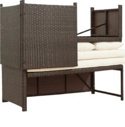 Teamson Home 3-Delig Hoek Loungeset - Tuinmeubelen - Tuinbank - Omvat Tafel En Kussens - Rotan - Bruin/Wit -Tuinmeubelseries Winkel 1177x1200 4