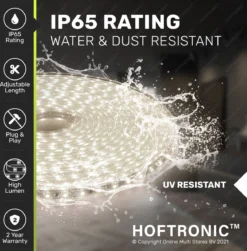 HOFTRONIC Flex60 - Dimbare LED Strip 2m - 6000K Daglicht Wit - 60 LEDs Per Meter 2835 High Lumen - 308 Lumen Per Meter - IP65 Voor Binnen En Buiten - Waterdicht En UV Bestendig - Per Meter Inkortbaar - Incl. Netvoeding En Eurostekker -Tuinmeubelseries Winkel 1180x1200 10