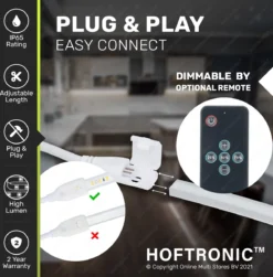 HOFTRONIC FLEX120 - Dimbare LEDstrip 10m - 3000K Warm Wit - IP65 Voor Binnen En Buiten - 120 LEDs Per Meter 2835 High Lumen - 640 Lumen Per Meter - Waterdicht En UV Bestendig - Per Meter Inkortbaar - Incl. Netvoeding En Eurostekker 4 HOFTRONIC FLEX120 - Dimbare LEDstrip 10m - 3000K Warm Wit - IP65 Voor Binnen En Buiten - 120 LEDs Per Meter 2835 High Lumen - 640 Lumen Per Meter - Waterdicht En UV Bestendig - Per Meter Inkortbaar - Incl. Netvoeding En Eurostekker -Tuinmeubelseries Winkel 1180x1200 16