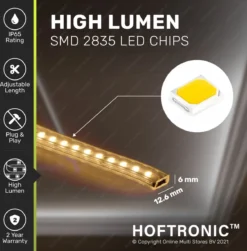 HOFTRONIC FLEX120 - Dimbare LEDstrip 10m - 3000K Warm Wit - IP65 Voor Binnen En Buiten - 120 LEDs Per Meter 2835 High Lumen - 640 Lumen Per Meter - Waterdicht En UV Bestendig - Per Meter Inkortbaar - Incl. Netvoeding En Eurostekker 5 HOFTRONIC FLEX120 - Dimbare LEDstrip 10m - 3000K Warm Wit - IP65 Voor Binnen En Buiten - 120 LEDs Per Meter 2835 High Lumen - 640 Lumen Per Meter - Waterdicht En UV Bestendig - Per Meter Inkortbaar - Incl. Netvoeding En Eurostekker -Tuinmeubelseries Winkel 1180x1200 17