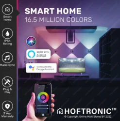 Hoftronic Smart Cupo - LED Wandlamp Up & Down Smart - RGBWW 16,5 Miljoen Kleuren - 6 Watt 600 Lumen - Zwart - Gevellamp Met Music Sync - IP54 Waterdicht - Geschikt Als Wandlamp Buiten, Wandlamp Badkamer En Wandlamp Binnen - 3 Jaar Garantie -Tuinmeubelseries Winkel 1184x1200 4