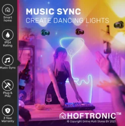 Hoftronic Smart Cupo - LED Wandlamp Up & Down Smart - RGBWW 16,5 Miljoen Kleuren - 6 Watt 600 Lumen - Zwart - Gevellamp Met Music Sync - IP54 Waterdicht - Geschikt Als Wandlamp Buiten, Wandlamp Badkamer En Wandlamp Binnen - 3 Jaar Garantie -Tuinmeubelseries Winkel 1184x1200 5