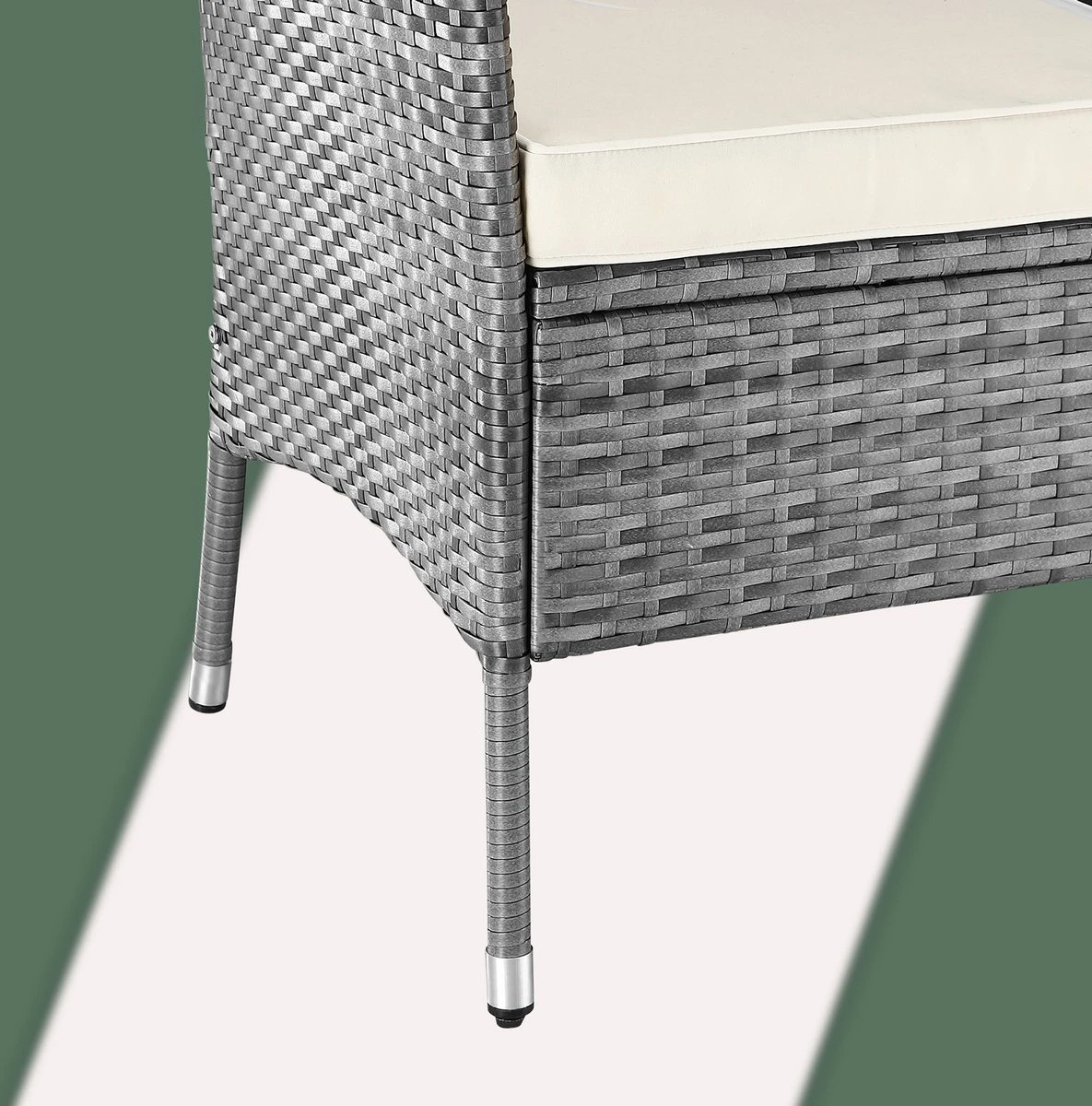 Casaria Polyrattan Tuinbank - Incl. Tafel & Kussens 7 cm - Grijs Casaria Polyrattan Tuinbank - Incl. Tafel & Kussens 7 Cm - Grijs -Tuinmeubelseries Winkel 1185x1200 2