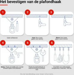 Ophangsysteem - Plafondhaak RVS - Ophanghaak TRX - Hangstoel Buiten - Hangstoel Binnen – Schommelstoel - Schommel - Bokszakken - RVS - 300kg -Tuinmeubelseries Winkel 1186x1200 1
