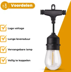 Homèlle Lichtsnoer - 15 LED - 15 Meter - Warm-wit - Tuinverlichting - Kerstverlichting - Buitenverlichting - Lichtslinger - Lampjes Slinger - Transparant -Tuinmeubelseries Winkel 1186x1200 5